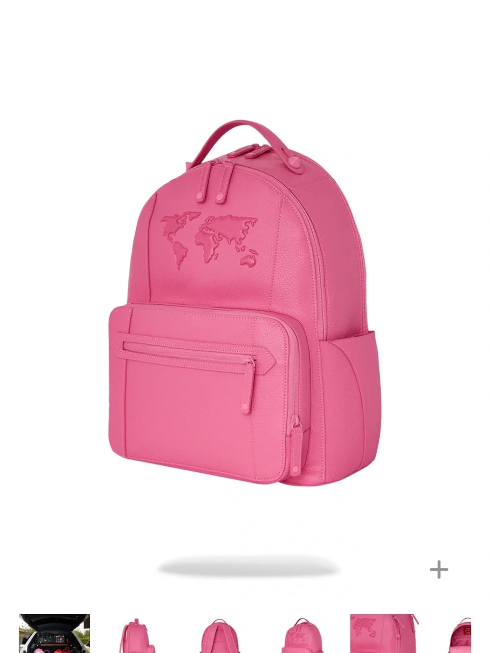 Sprayground Pink Embossed World Map Backpack (FIRM PRICE)